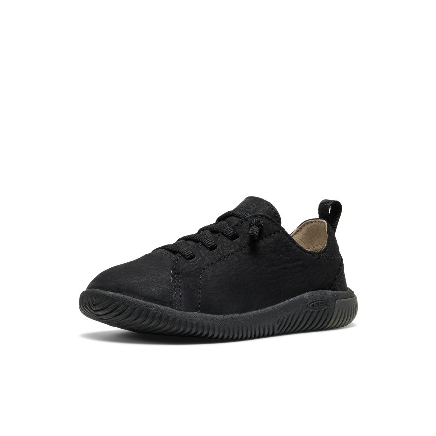 Little Kids' KNX Leather Sneaker | Triple Black - Image 3