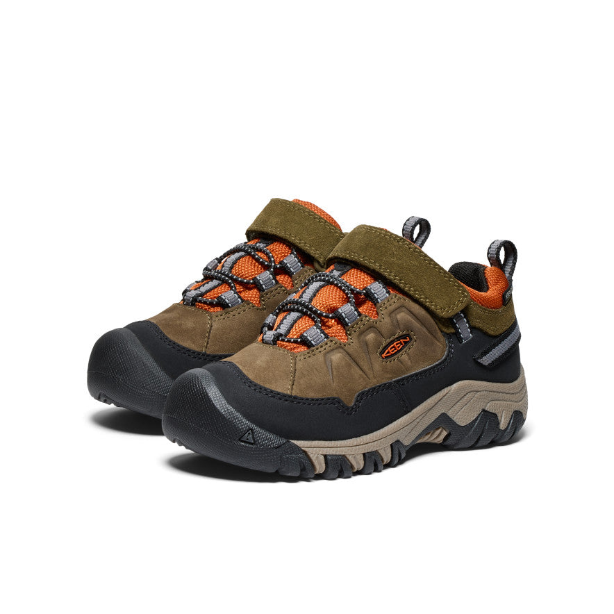 Little Kids' Targhee IV Waterproof Hiking Shoe | Dark Olive/Gold Flame - Image 2