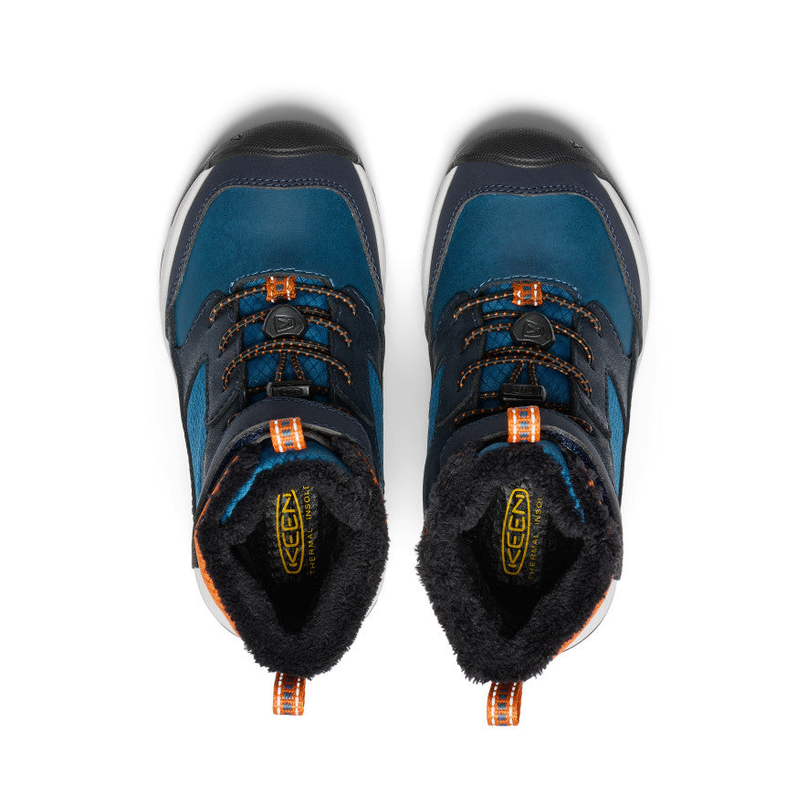 Little Kids' Skua Waterproof Winter Boot | Sky Captain/Gold Flame - Image 4