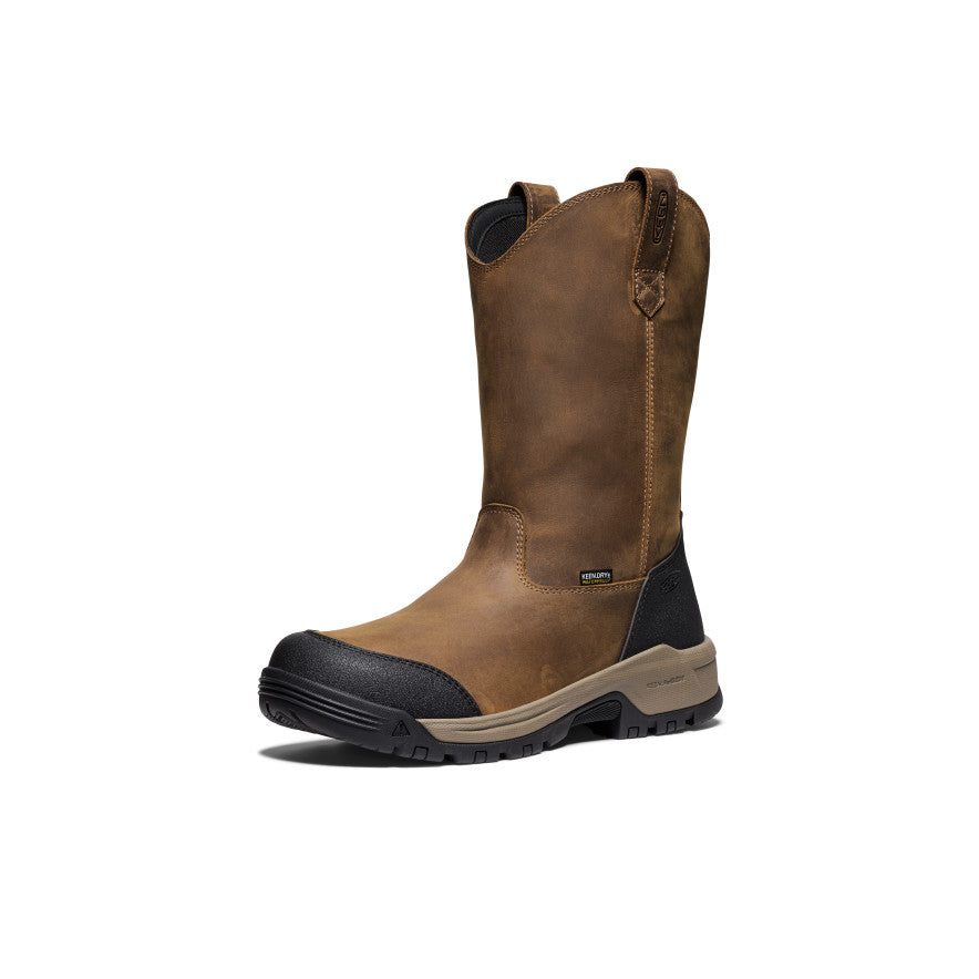 Men's Evanston Pull-On Waterproof Boot (Soft Toe) | Bison/Black - Image 3