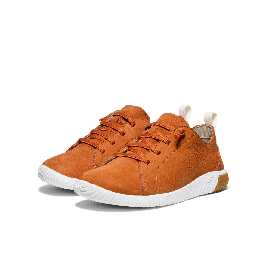 Big Kids' KNX Leather Sneaker | Gold Flame/Star White - Image 2