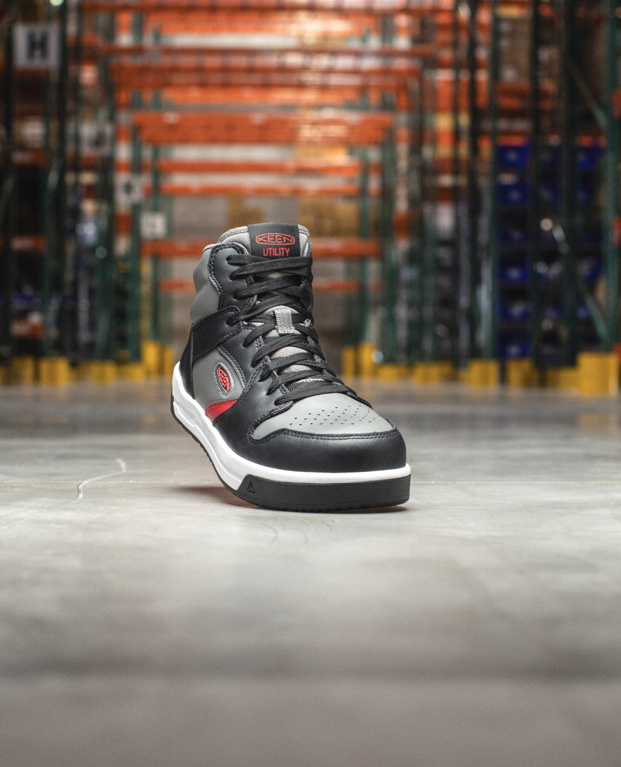 Men's Overton Mid Work Shoe (Carbon Toe) | Star White/Black - Image 9