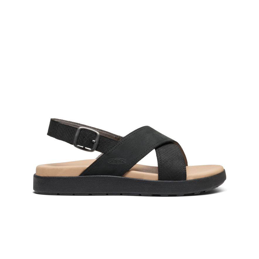 Women's Elle Luxe Cross Strap Sandal | Black/Black