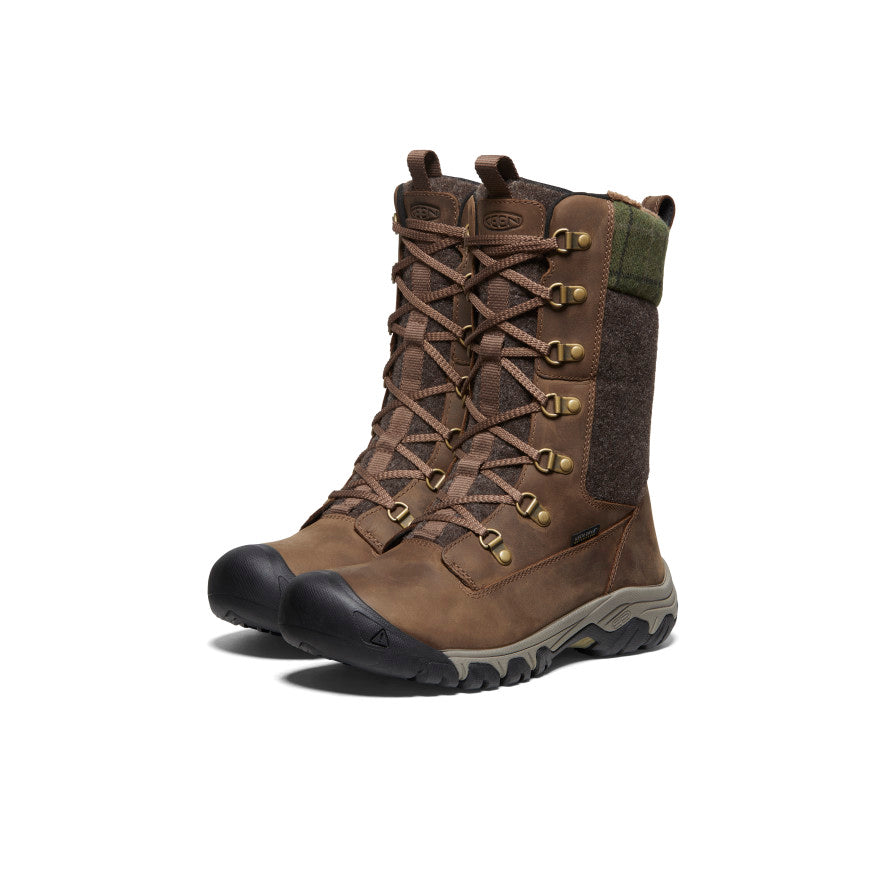 Women's Greta Tall Waterproof Boot | Dark Earth/Green Plaid - Image 2